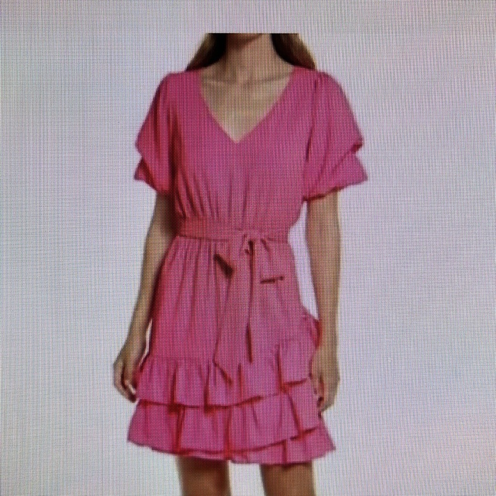 Vibrant Pink ruffled Martha Dress by Lilly Pulitzer Size 12 - Picture 2 of 9